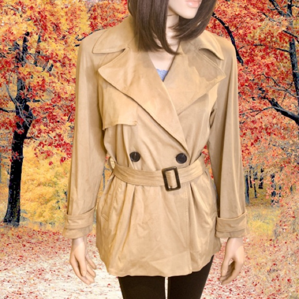 Zara Microfibre Tan Jacket Size XS - Picture 2 of 10